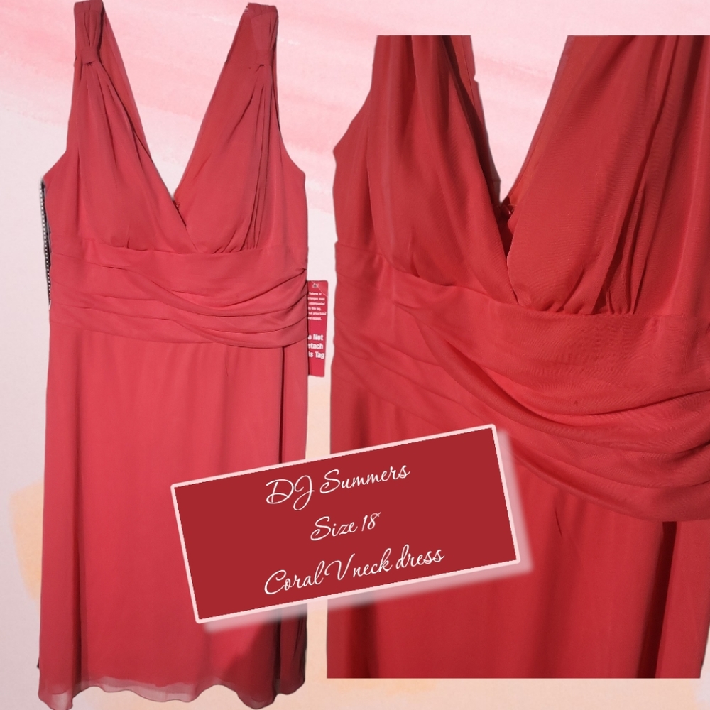 Double V coral dress